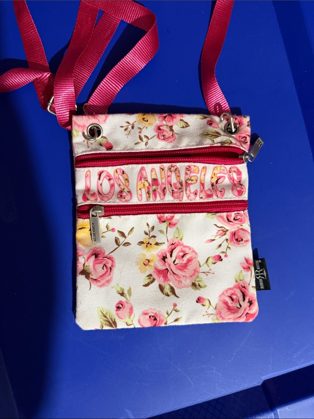 Robin Ruth Floral Crossbody Bag in Pink and Cream Roses